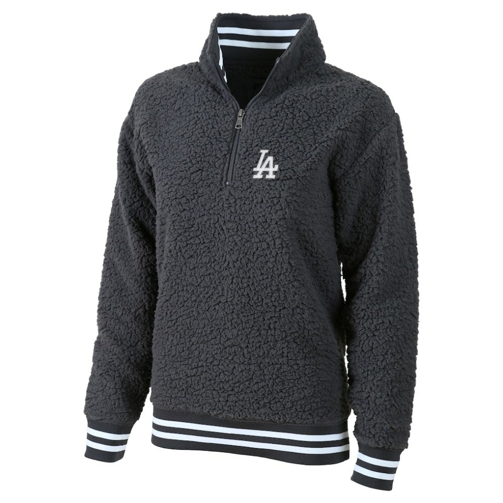 Los Angeles Dodgers G-III 4Her by Carl Banks Women's Play Action Sherpa Fleece Quarter-Zip Jacket - MLB Jackets