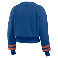 New York Mets WEAR by Erin Andrews Women's Vintage Washed Cropped Pullover Sweatshirt - MLB Pullover