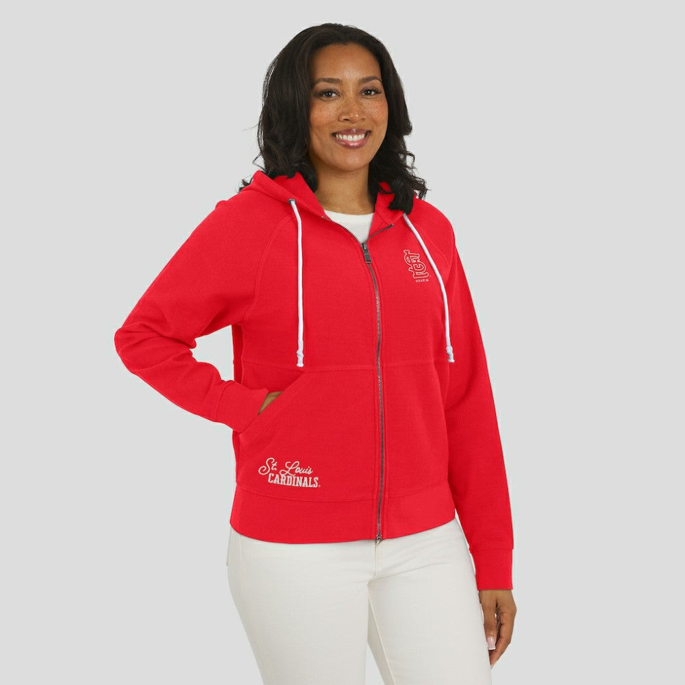 St. Louis Cardinals WEAR by Erin Andrews Women's Vintage Full-Zip Raglan Hoodie - MLB Hoodies