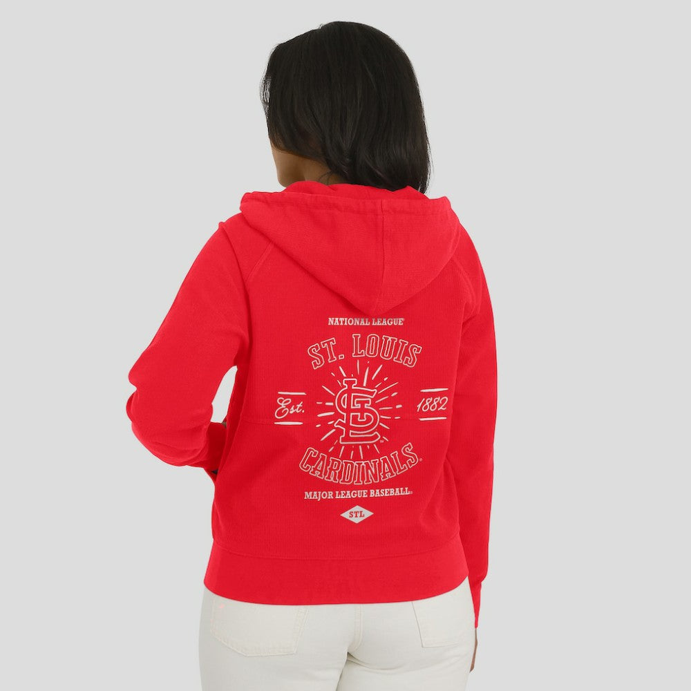 St. Louis Cardinals WEAR by Erin Andrews Women's Vintage Full-Zip Raglan Hoodie - MLB Hoodies