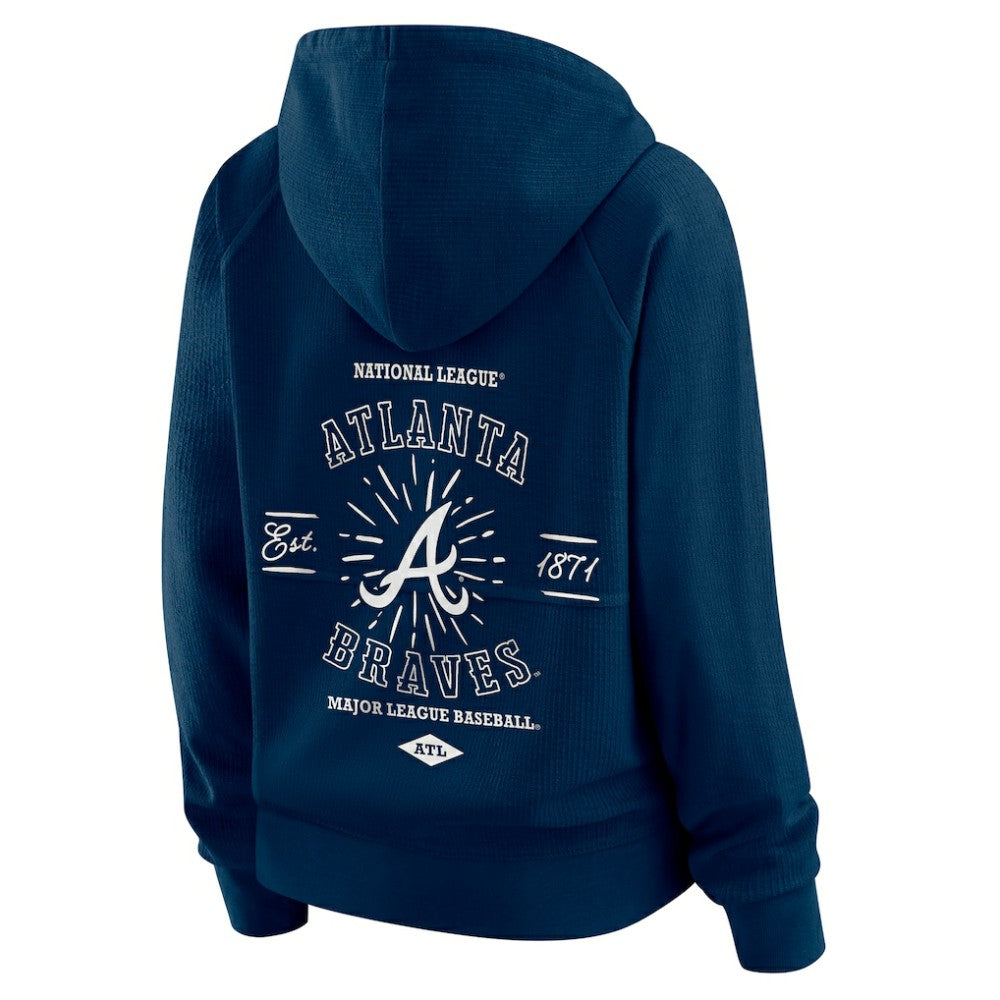 Atlanta Braves WEAR by Erin Andrews Women's Vintage Full-Zip Raglan Hoodie - MLB Hoodies