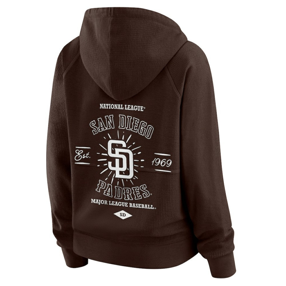 San Diego Padres WEAR by Erin Andrews Women's Vintage Full-Zip Raglan Hoodie - MLB Hoodies