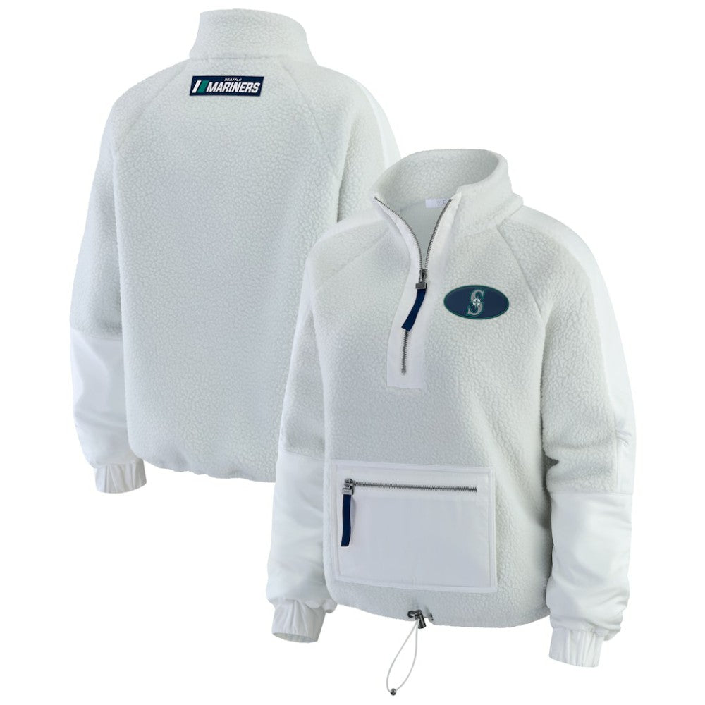 Seattle Mariners WEAR by Erin Andrews Women's Polar Fleece Quarter-Zip Jacket - MLB Jackets