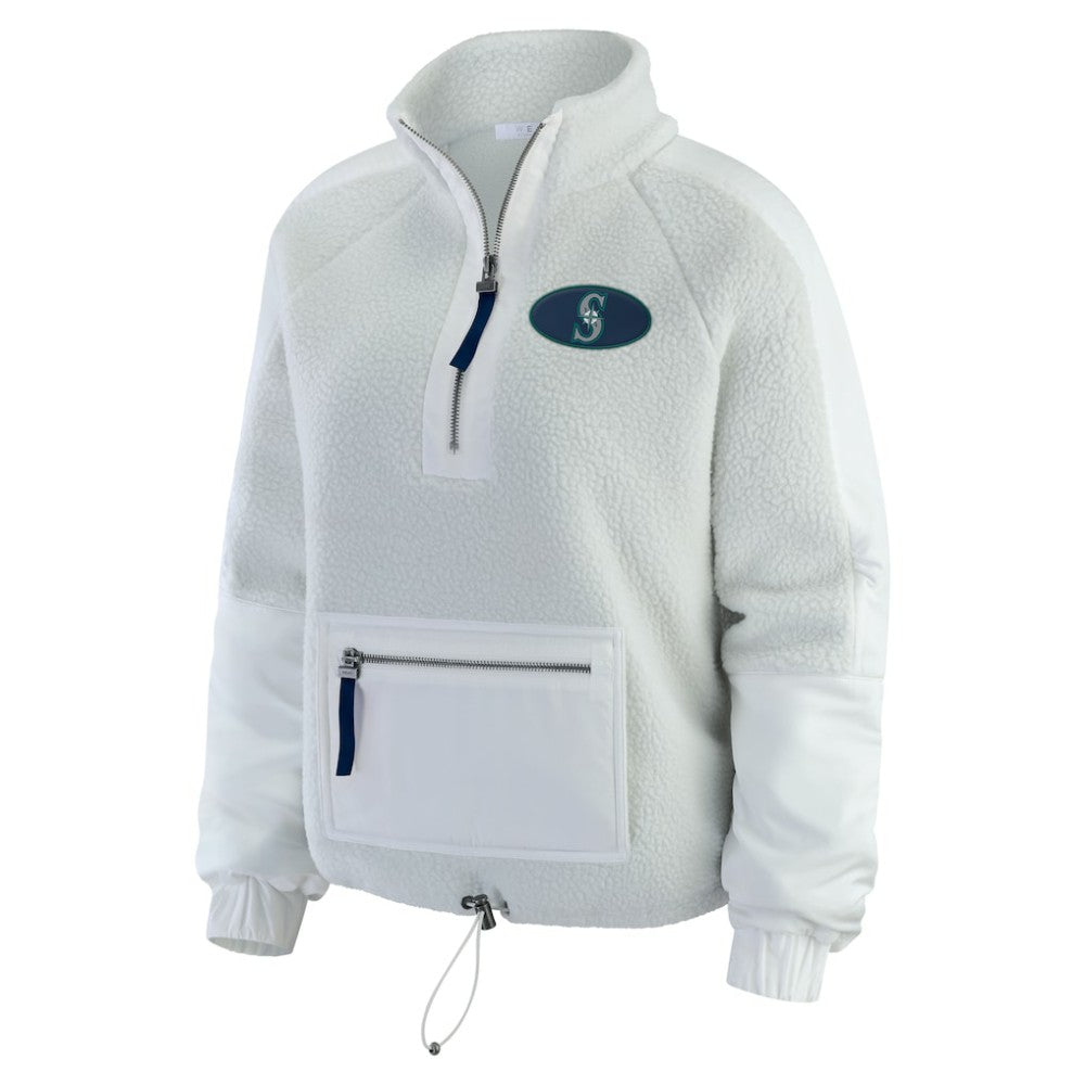 Seattle Mariners WEAR by Erin Andrews Women's Polar Fleece Quarter-Zip Jacket - MLB Jackets