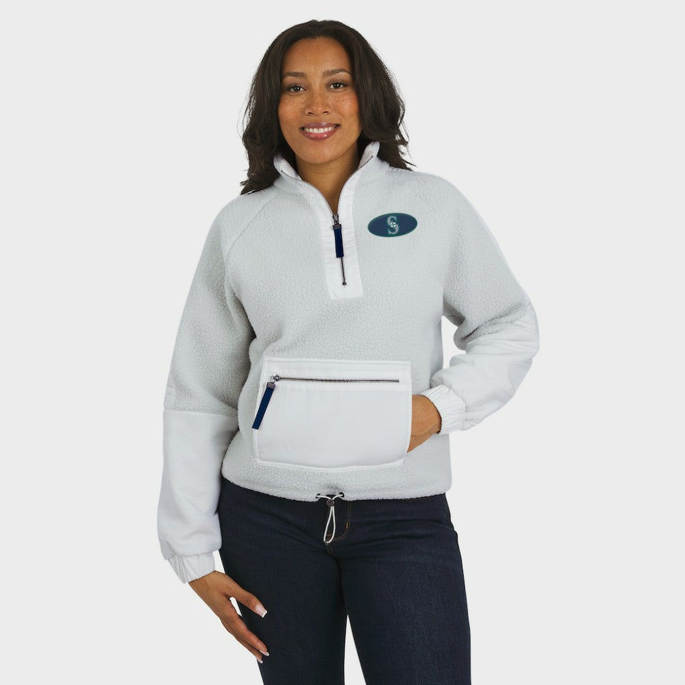 Seattle Mariners WEAR by Erin Andrews Women's Polar Fleece Quarter-Zip Jacket - MLB Jackets