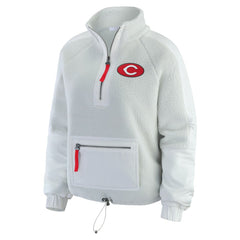 Cincinnati Reds WEAR by Erin Andrews Women's Polar Fleece Quarter-Zip Jacket - MLB Jackets