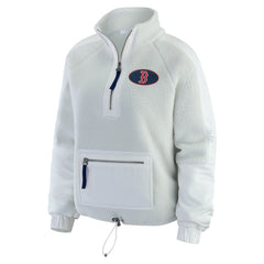 Boston Red Sox WEAR by Erin Andrews Women's Polar Fleece Quarter-Zip Jacket - MLB Jackets