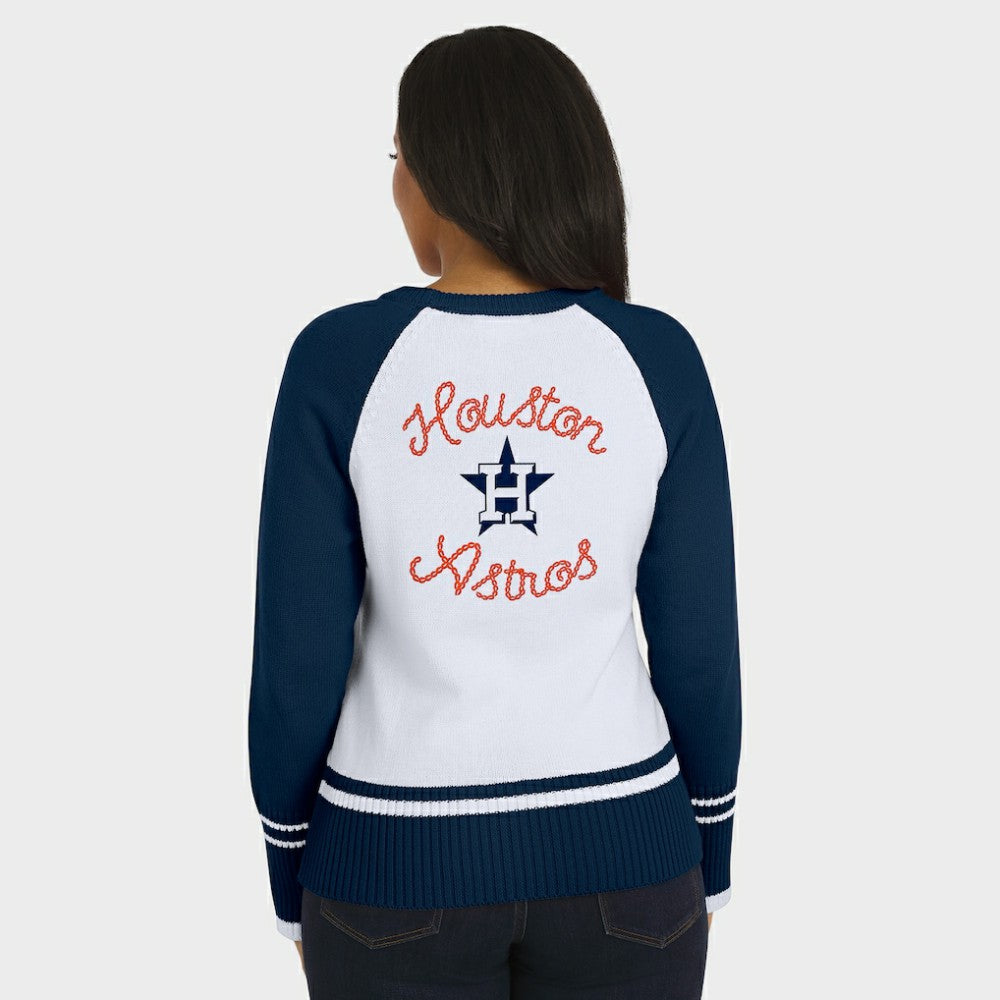 Houston Astros WEAR by Erin Andrews Women's Colorblock Raglan Sweater - MLB