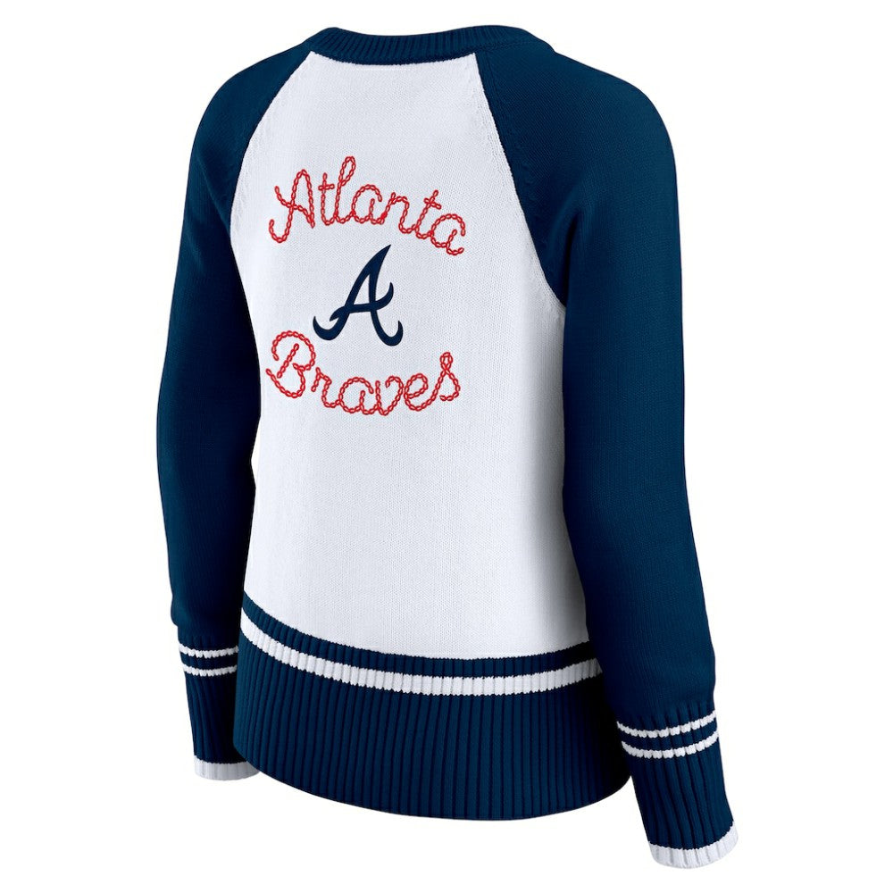 Atlanta Braves WEAR by Erin Andrews Women's Colorblock Raglan Sweater - MLB