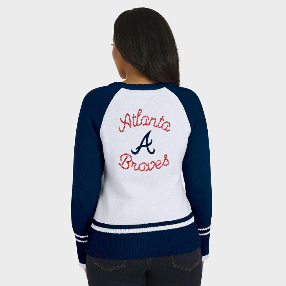 Atlanta Braves WEAR by Erin Andrews Women's Colorblock Raglan Sweater - MLB