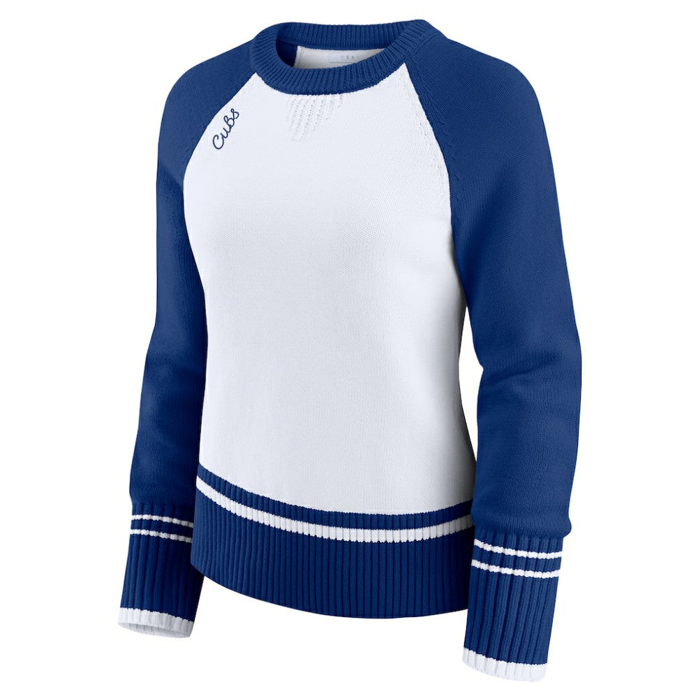 Chicago Cubs WEAR by Erin Andrews Women's Colorblock Raglan Sweater - MLB
