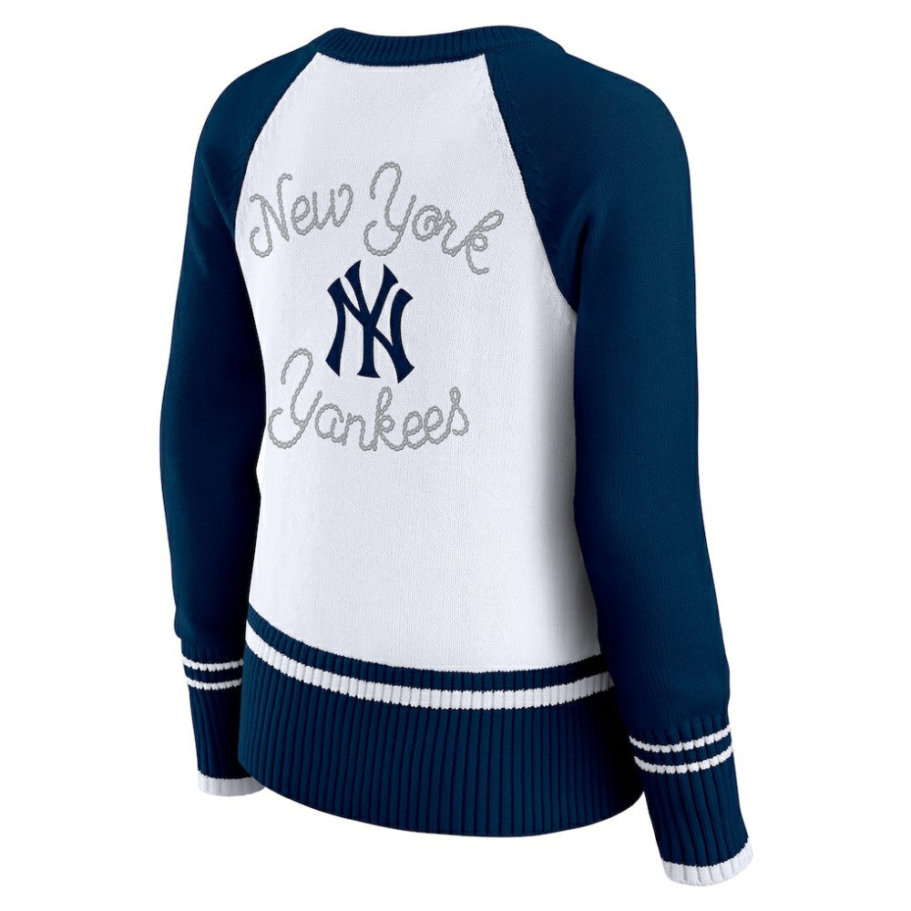 New York Yankees WEAR by Erin Andrews Women's Colorblock Raglan Sweater - MLB