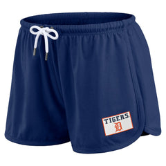 Detroit Tigers WEAR by Erin Andrews Women's Heavy Rugby Jersey Cropped Long Sleeve T-Shirt & Shorts Lounge Set - MLB Jerseys