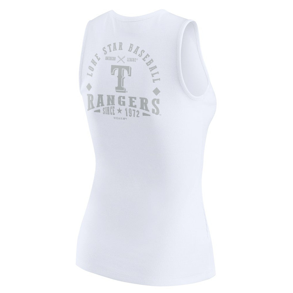 Texas Rangers WEAR by Erin Andrews Women's Rib-Knit Henley Tank Top - MLB Tanks