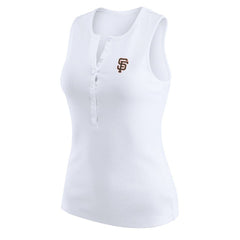 San Francisco Giants WEAR by Erin Andrews Women's Rib-Knit Henley Tank Top - MLB Tanks
