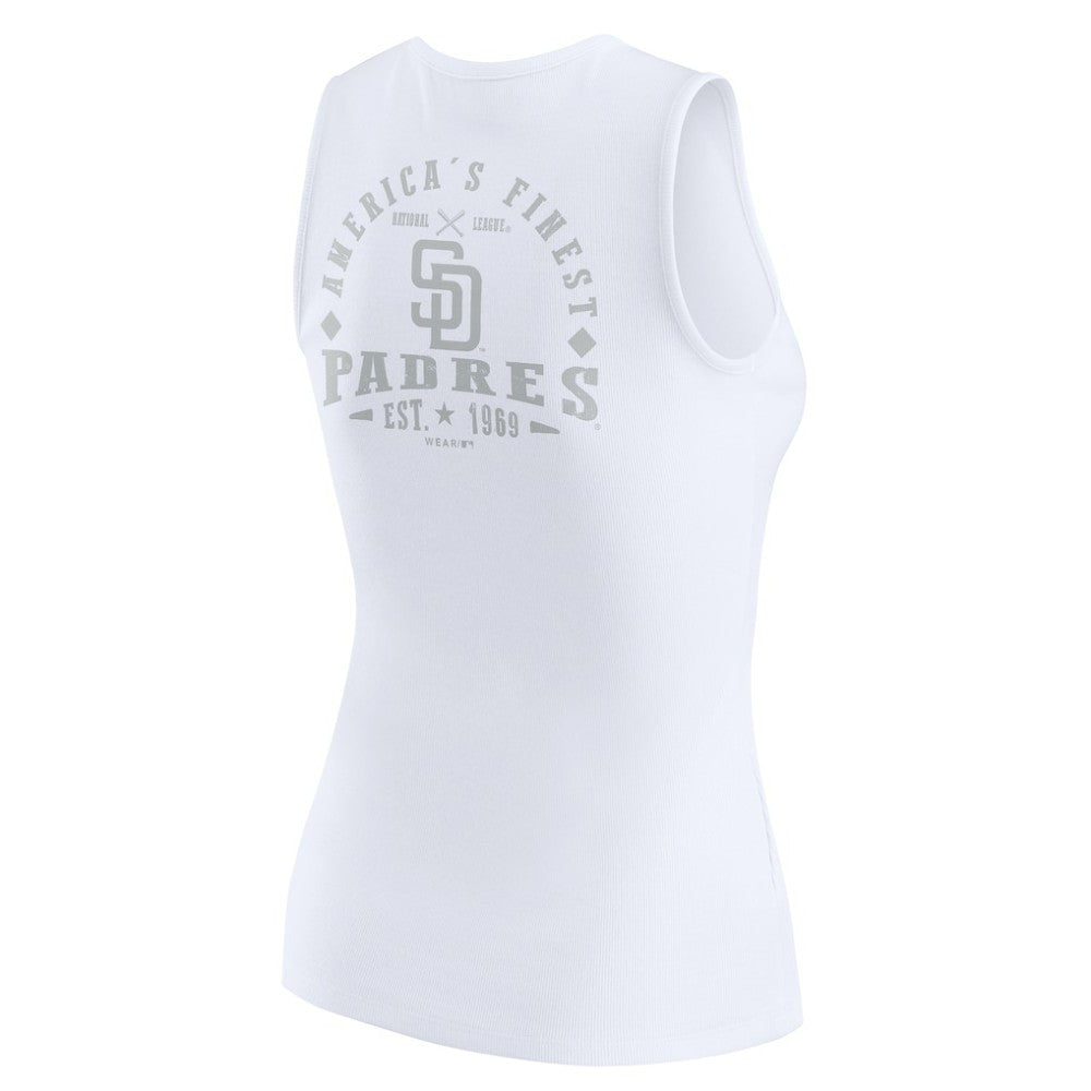 San Diego Padres WEAR by Erin Andrews Women's Rib-Knit Henley Tank Top - MLB Tanks