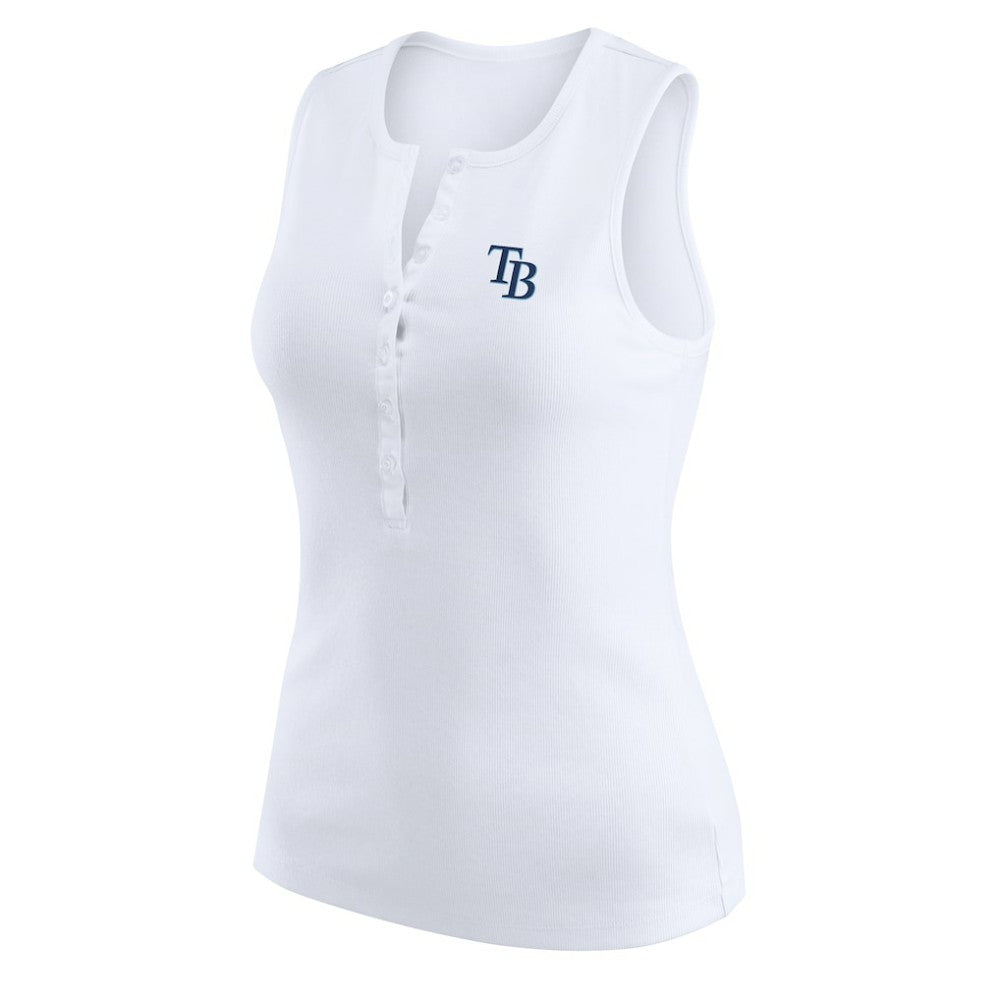 Tampa Bay Rays WEAR by Erin Andrews Women's Rib-Knit Henley Tank Top - MLB Tanks