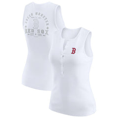 Boston Red Sox WEAR by Erin Andrews Women's Rib-Knit Henley Tank Top - MLB Tanks
