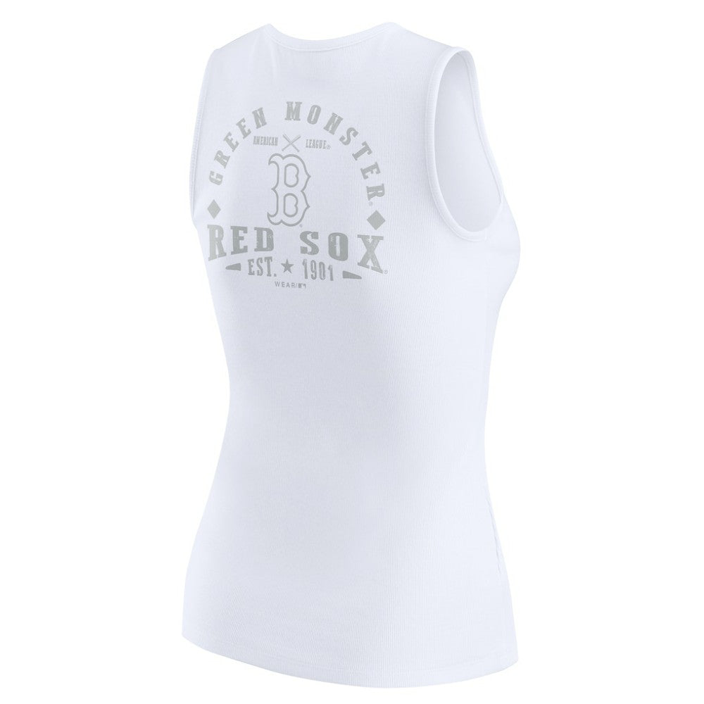 Boston Red Sox WEAR by Erin Andrews Women's Rib-Knit Henley Tank Top - MLB Tanks