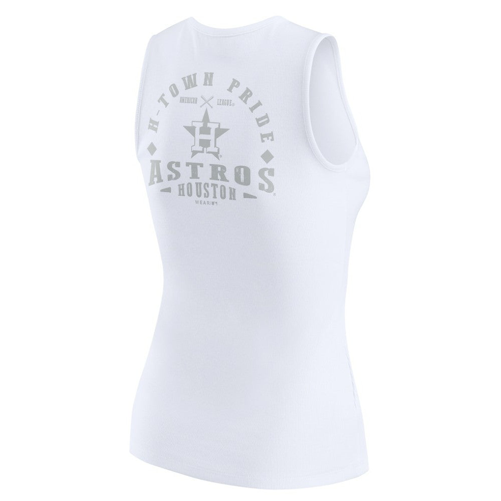 Houston Astros WEAR by Erin Andrews Women's Rib-Knit Henley Tank Top - MLB Tanks