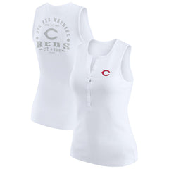 Cincinnati Reds WEAR by Erin Andrews Women's Rib-Knit Henley Tank Top - MLB Tanks
