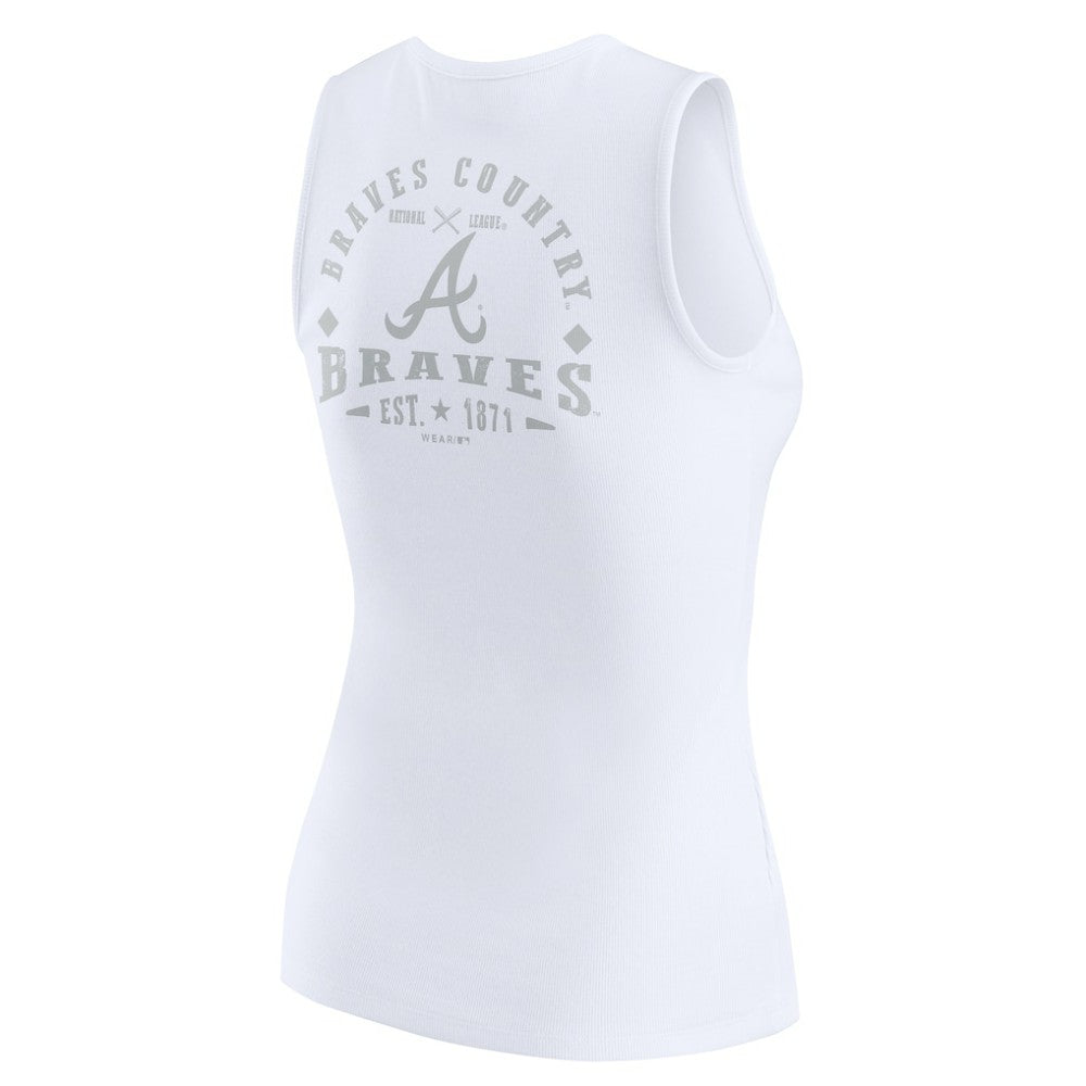 Atlanta Braves WEAR by Erin Andrews Women's Rib-Knit Henley Tank Top - MLB Tanks