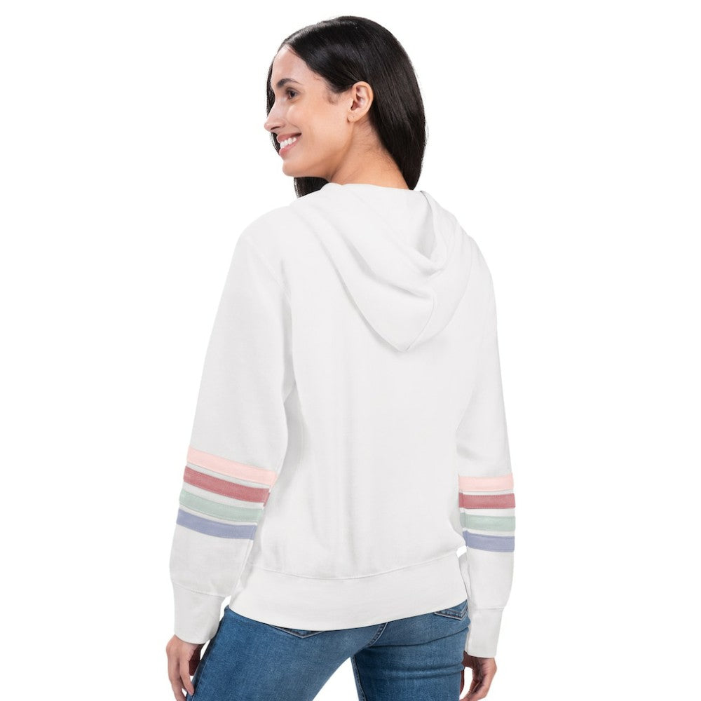 San Diego Padres G-III 4Her by Carl Banks Women's Naamah Sleeve Stripe Fleece Full-Zip Hoodie - MLB Hoodies