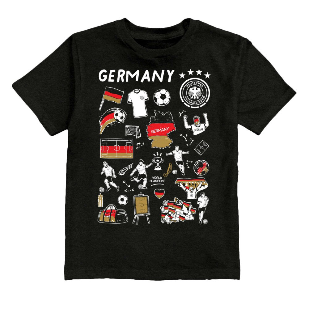 Germany National Team Vive La Fete Youth Impressions Artwork T-Shirt for sale - Black