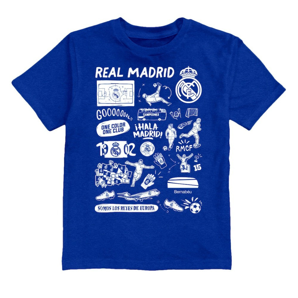 Real Madrid Vive La Fete Youth Impressions Artwork T-Shirt
