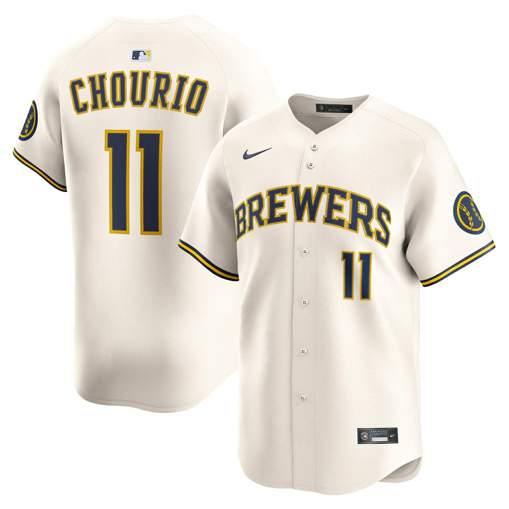 Jackson Chourio Milwaukee Brewers Nike Home Limited Jersey - MLB Jerseys