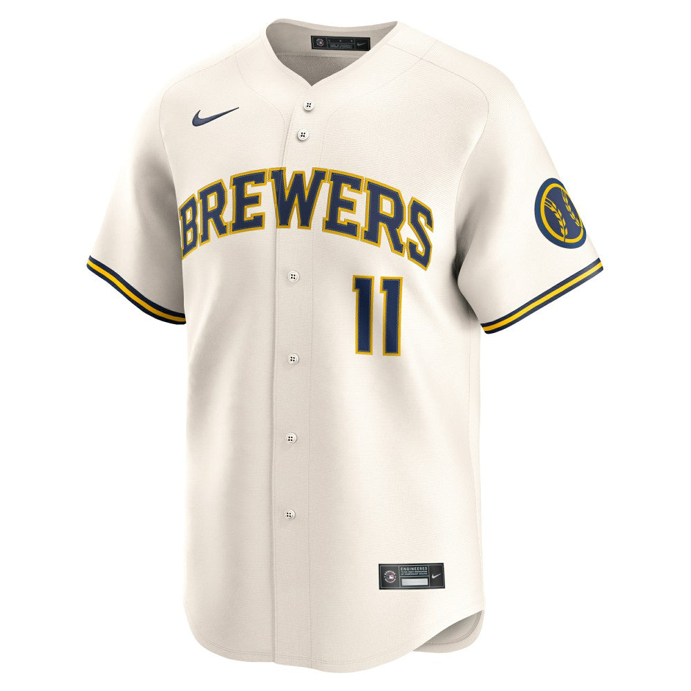 Jackson Chourio Milwaukee Brewers Nike Home Limited Jersey - MLB Jerseys