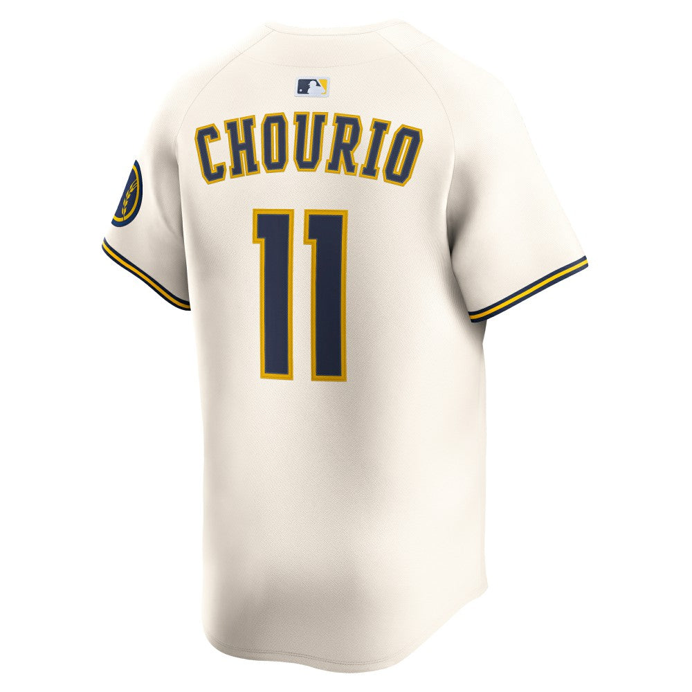 Jackson Chourio Milwaukee Brewers Nike Home Limited Jersey - MLB Jerseys