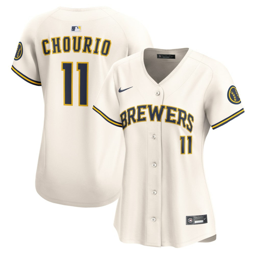 Jackson Chourio Milwaukee Brewers Nike Women's Home Limited Player Jersey - MLB Jerseys
