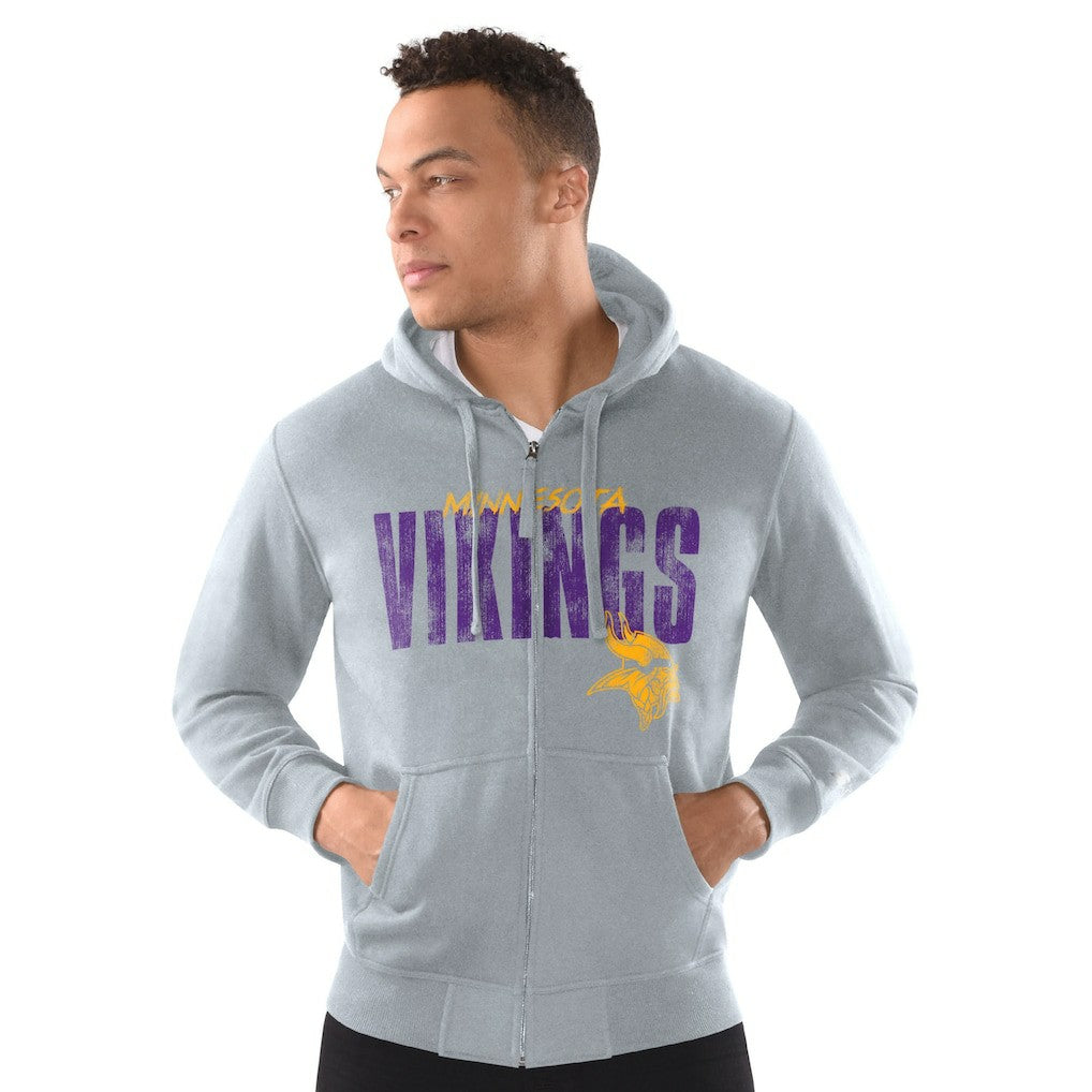 Minnesota Vikings Starter Distressed Classic Full-Zip Hoodie | NFL New