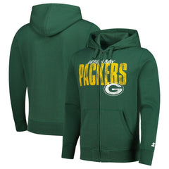 Green Bay Packers Starter Distressed Classic Full-Zip Hoodie | NFL Online