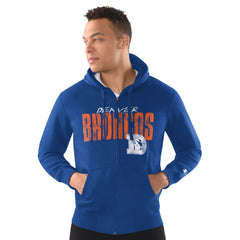 Denver Broncos Starter Distressed Classic Full-Zip Hoodie | NFL Online