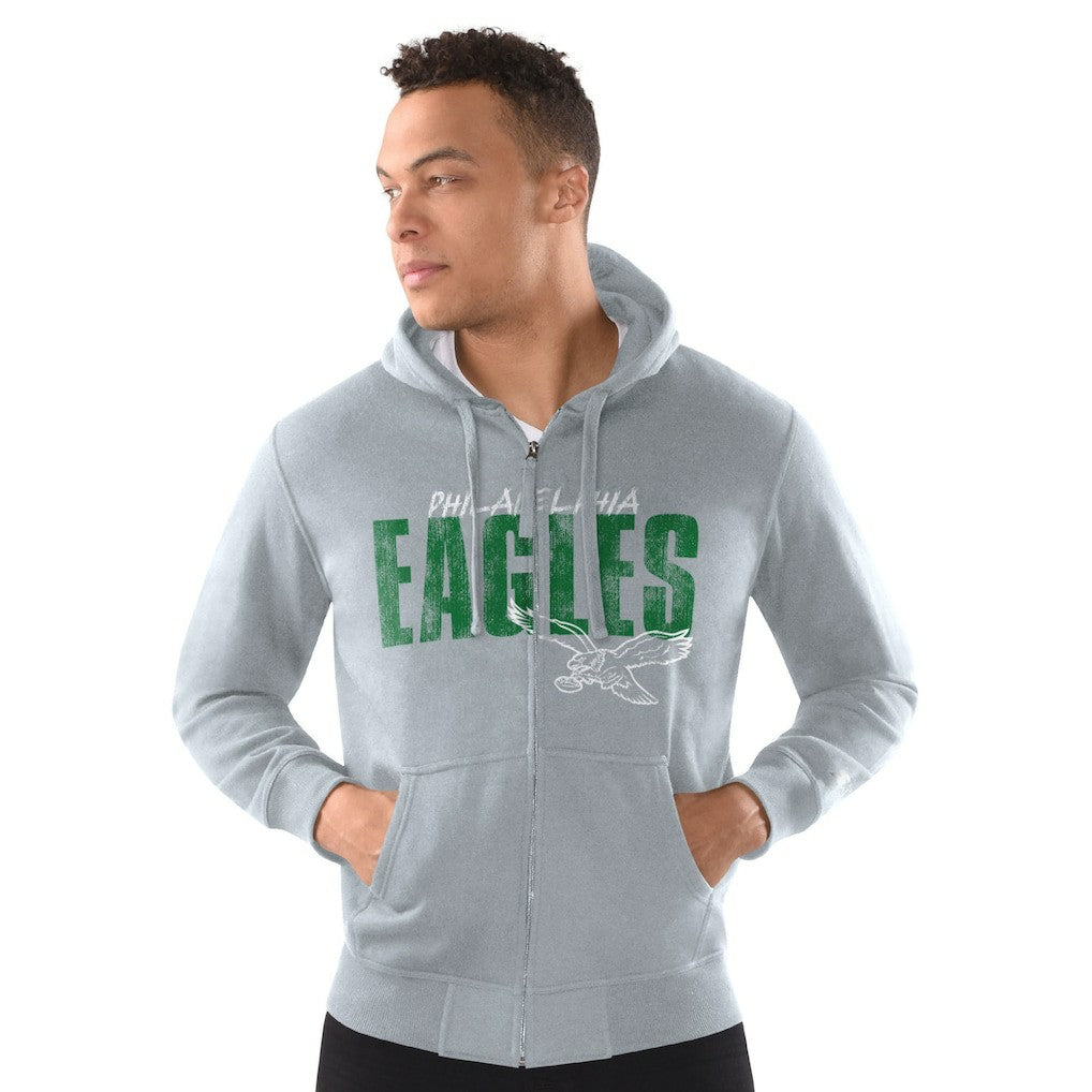Philadelphia Eagles Starter Distressed Classic Full-Zip Hoodie | NFL Online