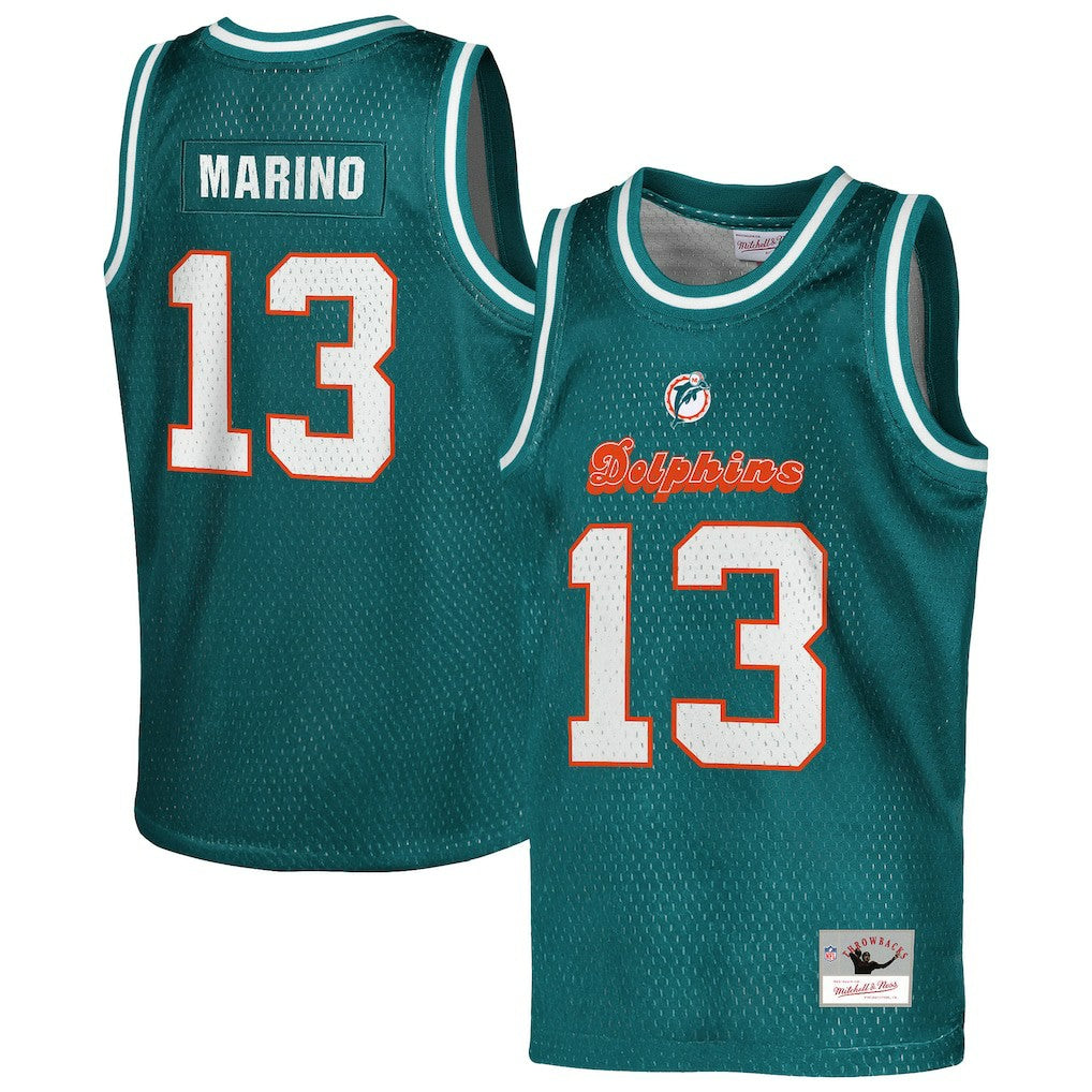 Miami Dolphins Dan Marino  Youth Retired Player NFL Basketball Fashion Jersey | NFL Near me
