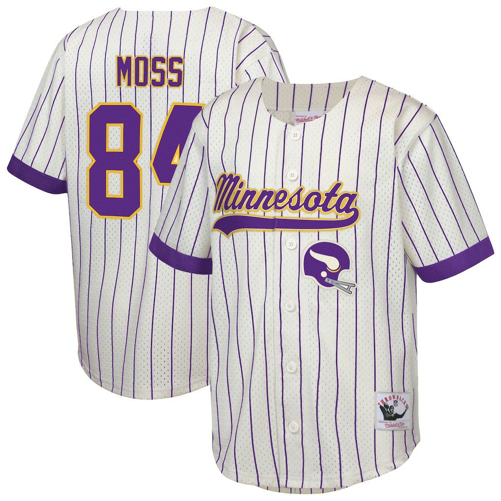 Minnesota Vikings Randy Moss  Youth Retired Player Name & Number Baseball Jersey | NFL Discount