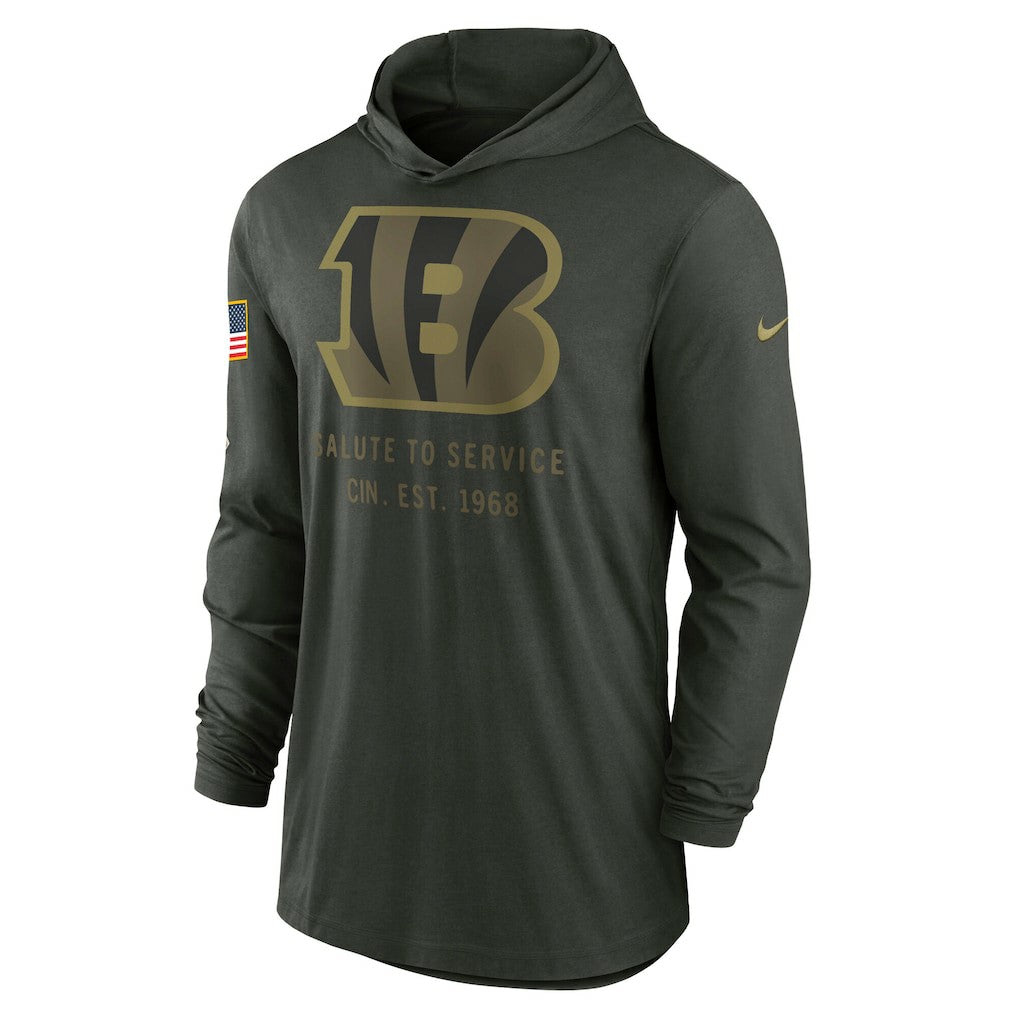 Cincinnati Bengals 2025 Salute to Service Sideline Dri-FIT Lightweight Hooded Pullover | NFL Online