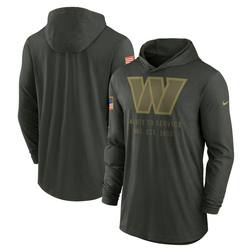 Washington Commanders 2025 Salute to Service Sideline Dri-FIT Lightweight Hooded Pullover | NFL New