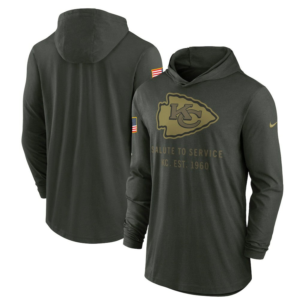Kansas City Chiefs 2025 Salute to Service Sideline Dri-FIT Lightweight Hooded Pullover | NFL US