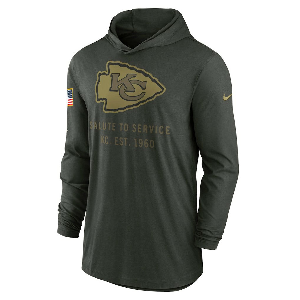 Kansas City Chiefs 2025 Salute to Service Sideline Dri-FIT Lightweight Hooded Pullover | NFL US