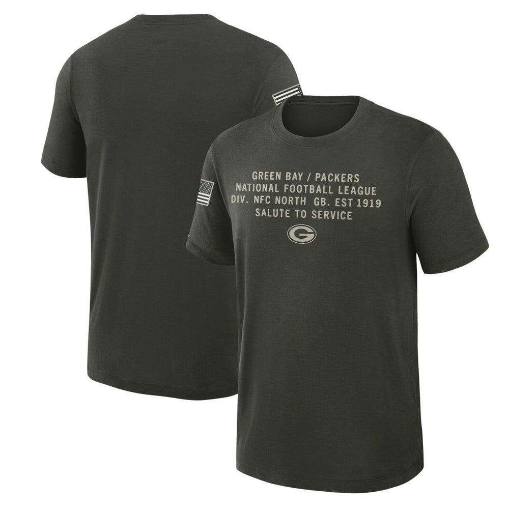 Green Bay Packers 2025 Salute to Service Sideline Slub Dri-FIT T-Shirt | NFL Hot