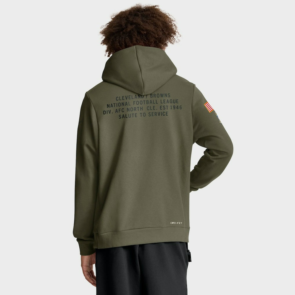 Cleveland Browns 2025 Salute to Service Sideline Standard Issue Dri-FIT Hoodie | NFL Outlet