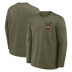 Cincinnati Bengals 2025 Salute to Service Sideline Coaches Therma-FIT Long Sleeve Shirt | NFL On sale