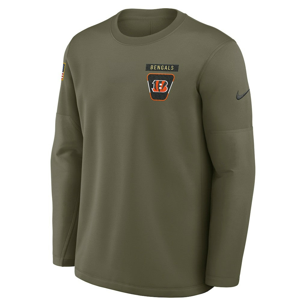Cincinnati Bengals 2025 Salute to Service Sideline Coaches Therma-FIT Long Sleeve Shirt | NFL On sale