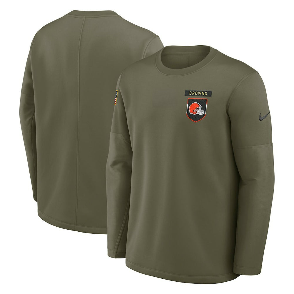 Cleveland Browns 2025 Salute to Service Sideline Coaches Therma-FIT Long Sleeve Shirt | NFL Online
