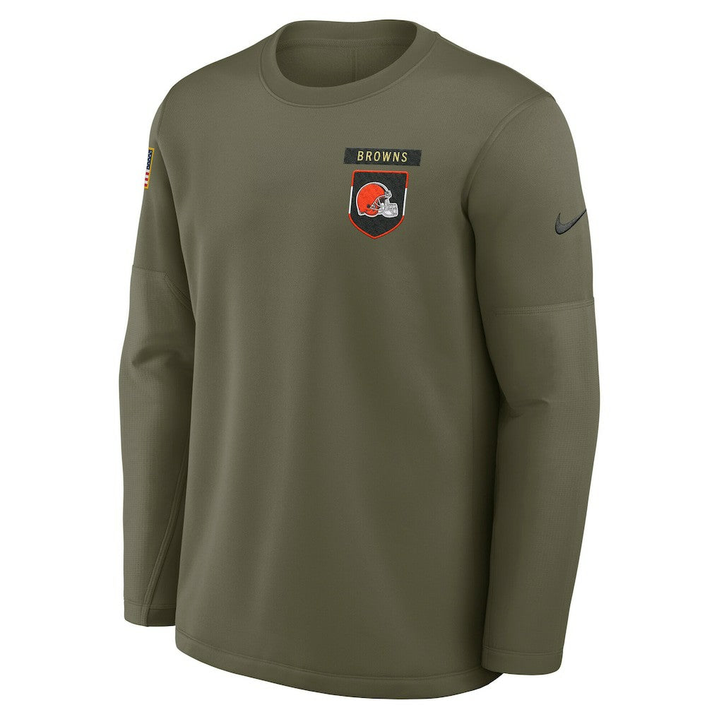 Cleveland Browns 2025 Salute to Service Sideline Coaches Therma-FIT Long Sleeve Shirt | NFL Online