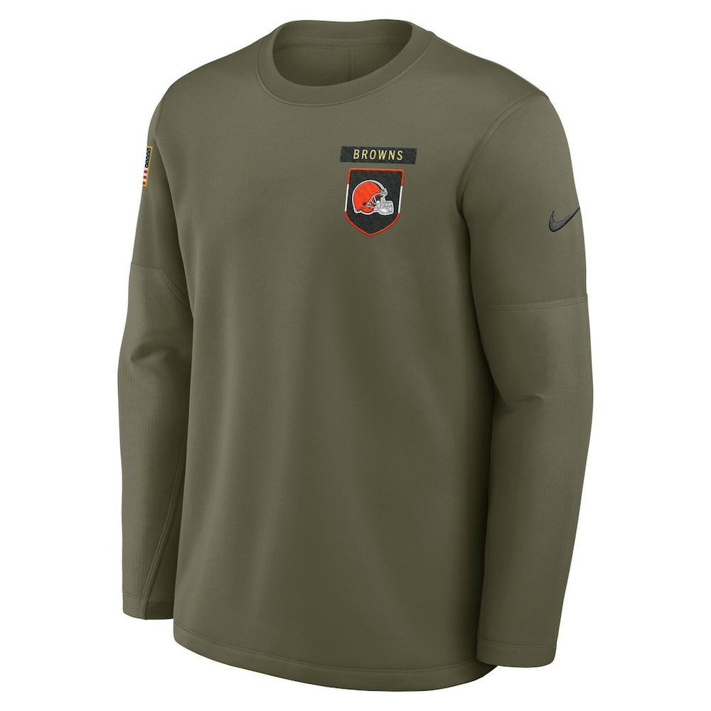 Cleveland Browns 2025 Salute to Service Sideline Coaches Therma-FIT Long Sleeve Shirt | NFL Online